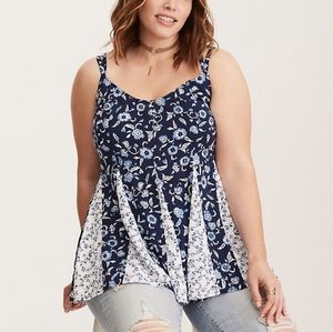 TORRID MULTI PRINT CHALLIS STRAP BACK CAMI